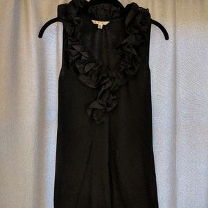 M EUC black rufffle CAbi top